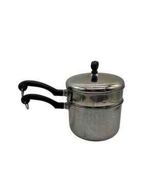 Farberware Sauce Pan Double Boilers Steamer With Lid 2 1/2 qt Stainless Steel Vi